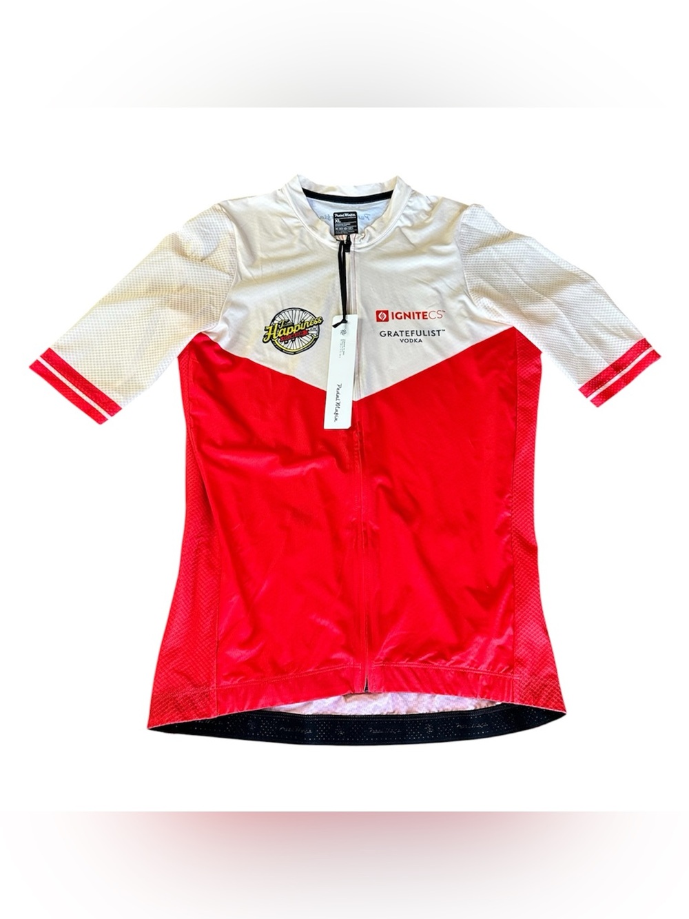 Pedal Mafia Team Happiness Cycling Club Jersey XL NWT Pink Ribbon Full Zip